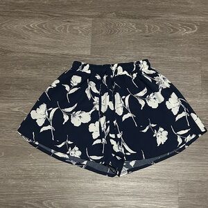 SHEIN Blue and White Floral Shorts